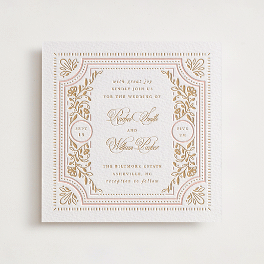 ornate frame wedding invitation