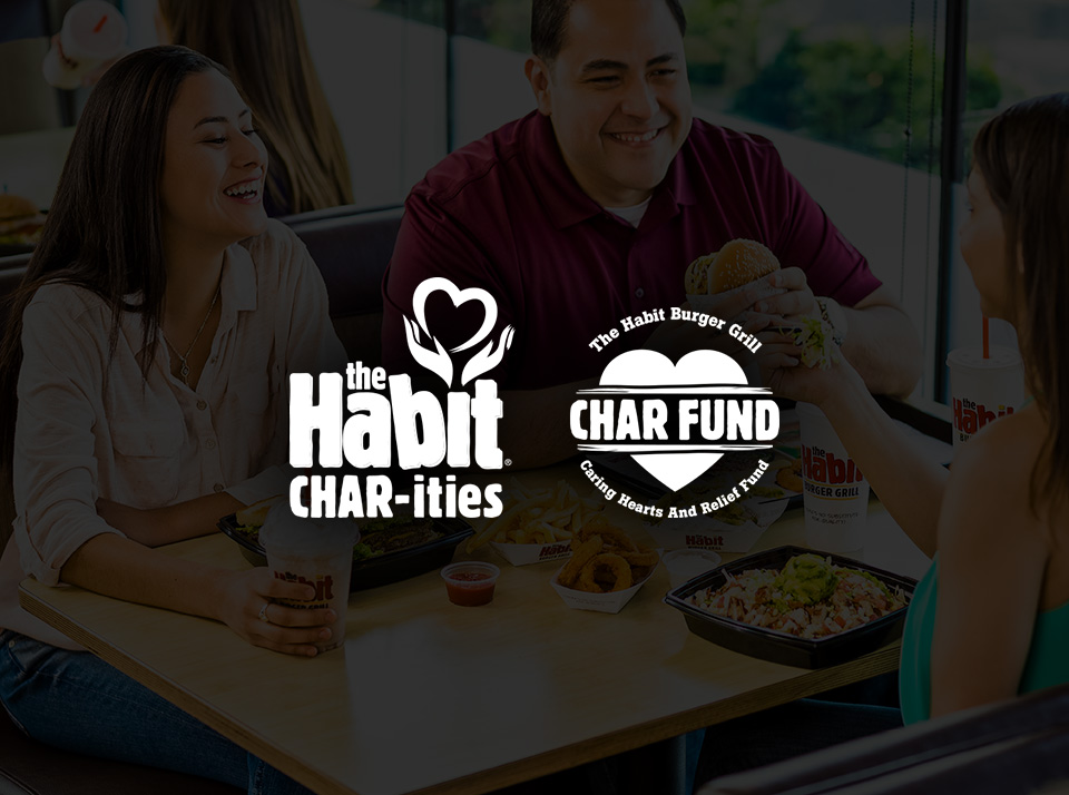 Logos for The Habit Char-ities and The Habit Burger Grill Char Fund