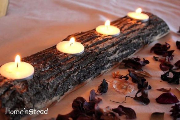 birch log candle holders for wedding centerpieces